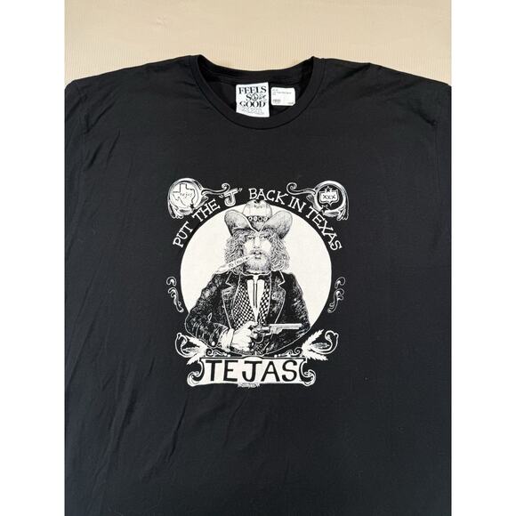 Feels So Good Tejas T-Shirt XXL Black “Put the J Back in Texas” Graphic Tee - Picture 4 of 8